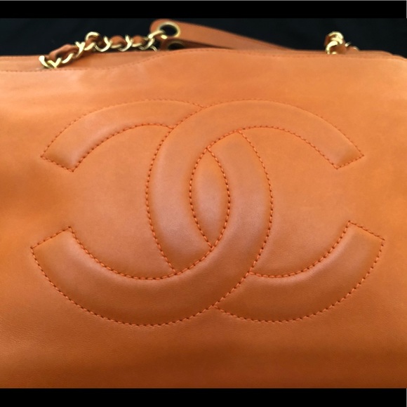 ❌SOLD!!Chanel CC Gorgeous Orange Leather Chain Bag - Picture 4 of 7